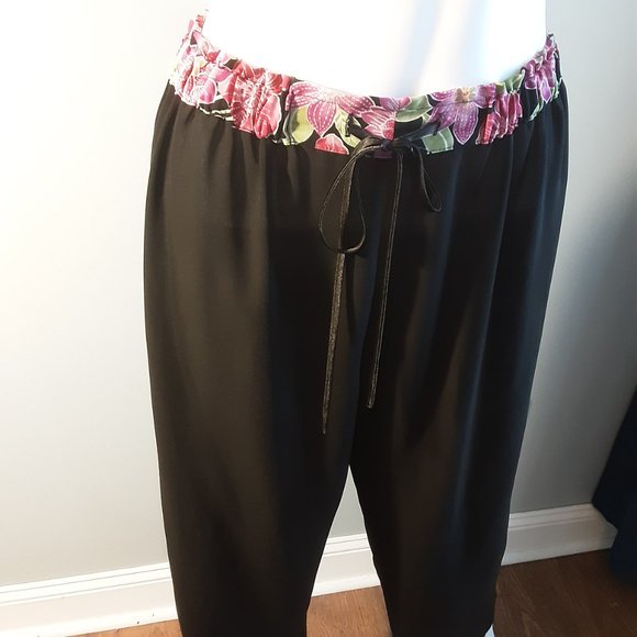 VINTAGE FLORAL CROP PANTS SET by OSCAR de la RENTa - Picture 13 of 13